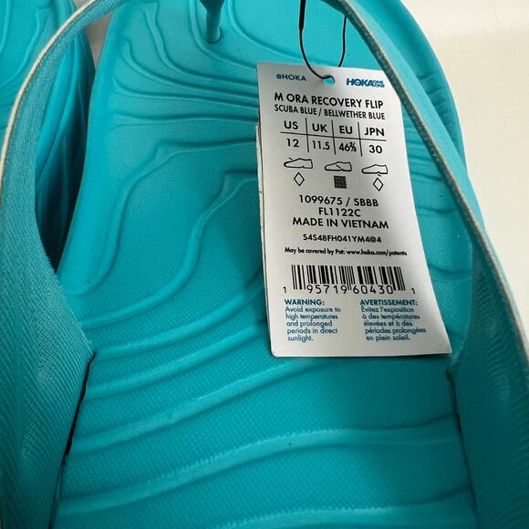 Hoka One One Ora Recovery Flip Flops Scuba Blue / Bellwether Blue Size 12M main image 4